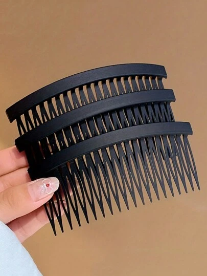 3pcs Matte Black Anti-Slip Hair Comb Hairpin Set For Women/Women ,Hair Styling Tools Hair Accessories