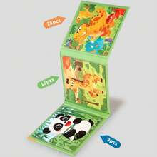 Libro de puzle magnético pequeño para niños, puzle con temas de dinosaurios y animales, y puzle con temas de transporte, juego de rompecabezas educativo para estimular el cerebro para niños y niñas en edad preescolar, juguete de aprendizaje con imanes, bloques magnéticos, juegos magnéticos