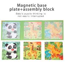 Libro de puzle magnético pequeño para niños, puzle con temas de dinosaurios y animales, y puzle con temas de transporte, juego de rompecabezas educativo para estimular el cerebro para niños y niñas en edad preescolar, juguete de aprendizaje con imanes, bloques magnéticos, juegos magnéticos