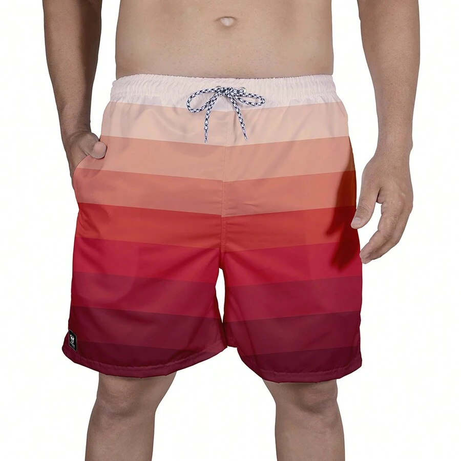 Men Beach Shorts - 黑色 - 查看 1