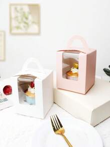 10 chiếc/20 chiếc/30 chiếc Hộp đựng bánh cupcake giấy ngày lễ tình nhân có cửa sổ trưng bày, túi đựng bánh cupcake đơn, giấy lót bánh cupcake dùng một lần có chèn và tay cầm, thích hợp cho tiệm bánh, đám cưới, tiệc mừng em bé, sinh nhật, tiệc tùng, ngày lễ và lễ kỷ niệm - Giấy - Xem 8