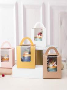 10 chiếc/20 chiếc/30 chiếc Hộp đựng bánh cupcake giấy ngày lễ tình nhân có cửa sổ trưng bày, túi đựng bánh cupcake đơn, giấy lót bánh cupcake dùng một lần có chèn và tay cầm, thích hợp cho tiệm bánh, đám cưới, tiệc mừng em bé, sinh nhật, tiệc tùng, ngày lễ và lễ kỷ niệm - Giấy - Xem 4