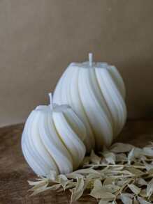 1 pièce Moule de bougie en silicone à pilier rotatif 3D, moule de bougie à vagues géométriques pour l'art abstrait DIY de savon, de résine, de plâtre et de décoration d'intérieur