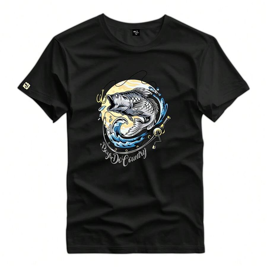 Men T-Shirts - 黑色 - 查看 1