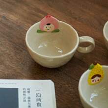 Korean Style Cute Bear Waist Ceramic Mug With Creative Cartoon Print For Coffee, Milk, Tea, Perfect Gift For Friends' Kids' Birthday, Office Use - Multicolor - View 3