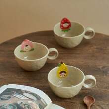 Korean Style Cute Bear Waist Ceramic Mug With Creative Cartoon Print For Coffee, Milk, Tea, Perfect Gift For Friends' Kids' Birthday, Office Use - Multicolor - View 1