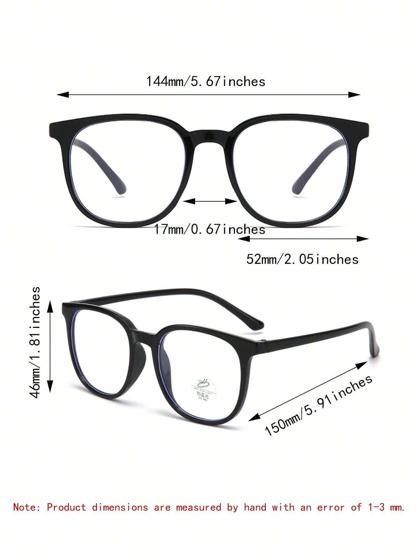 1 Peça Óculos de moldura quadrada moderna transparente, Óculos Coreanos ...