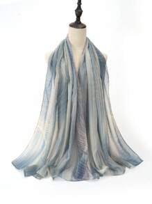 優雅女士印花織圍巾，適用於日常外出女式回教頭巾頭套