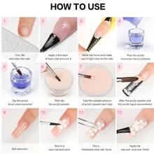 Acrylic Nail Powder Set, 4 Colors Clear Nude Pinkish White Acrylic Pastel Colored Acrylic Nail Powder For Acrylic Nail Extension Engraving, No Need Nail Lamp Cured DIY Nail Charms Nail Gems Nail Supplies Acrylic Press On Nails