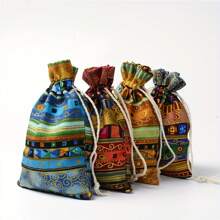 亞麻布袋（3.9*5.5in/9.91*13.97cm）,帶束口的禮品袋,可重複使用的婚禮派對糖果袋,創意生日活動禮品袋,派對小禮品,生日裝飾,派對禮品裝飾,返校禮品袋（多色混搭) - 彩色 - 查看 1