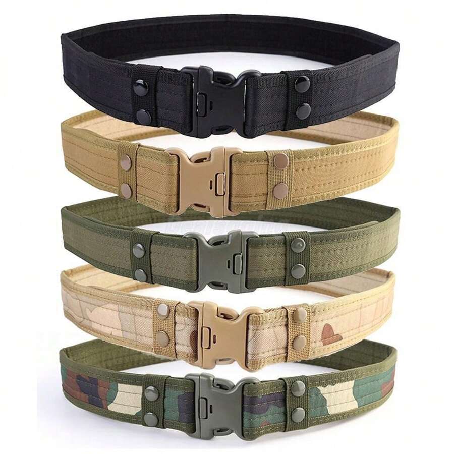 Belt Style Camouflage Eva Belt Buckle Canvas With Multifunction Utility Belt For Outdoor Activities, Training, Students Boho Summer, School Fall, Autumn, Halloween Autumn-Winter Accessories,Suitable For Teens, Youth,Men,Casual, Outdoor, Athletic, Vacation, Graduation Gifts, Birthday, Daily Wear - Multicolor - View 1