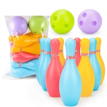 Juego De Juguetes De Bolos (10 Bolos + 2 Bolas), Juego De Bolos Para Reuniones Familiares - Multicolor - Ver 7