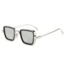 1 pieza Gafas de hombre con montura gruesa y cuadrada de metal con estilo retro, para pesca, conducir, ocio y accesorios de playa - Multicolor - Ver 12