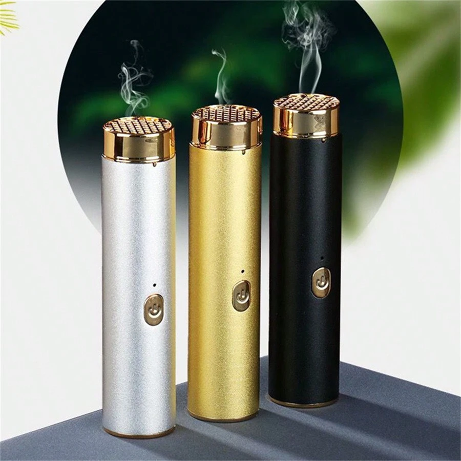 Đồng hồ điện tử Hương đốt , Mini Kích thước Hợp kim Usb có thể sạc Có thể mang đi Người hút thuốc , Thích hợp Đối với Ả Rập có thể sử dụng In - Vàng - Xem 1
