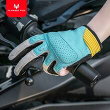 ALPINES FOX 新款夏季透气摩托车手套 男士自行车触屏女士手套 越野摩托车骑行手套 - 馬卡龍色 - 查看 3