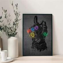 1 Miếng Bộ phim tranh sơn dầu In Áp phích , vô cực Găng tay Ánh sáng neon tranh sơn dầu Treo tranh , Tác phẩm nghệ thuật Tranh tường Đối với Phòng tắm Phòng ngủ Văn phòng Phòng khách Trang trí tường , Nhà  Đồ trang trí , Khung trang trí - Nhiều màu - Xem 1