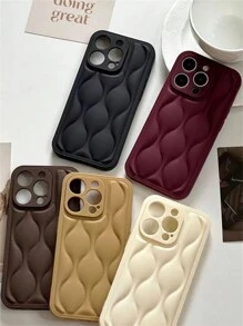 經典復古外殼，適用於iPhone 15 11 14 13 12 Pro Xs Max簡約純色柔軟TPU手機套，手機殼防震保護後蓋 - 卡其色 - 查看 11