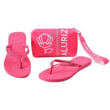 Kit Chinelo Feminino Confortável + bolsa Bag Necessaire Aluriz - Pink - Visão 3