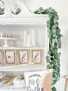 Eucalyptus Garland Artificial Greenery Garland Faux Eucalyptus Leaves Table Garland Vines For Wedding Backdrop Fireplace Arch Door Wall Room Decoration Simulate Vertical Vine, Valentine Day, Gift Gifts Birthday Graduation,Fake Plants