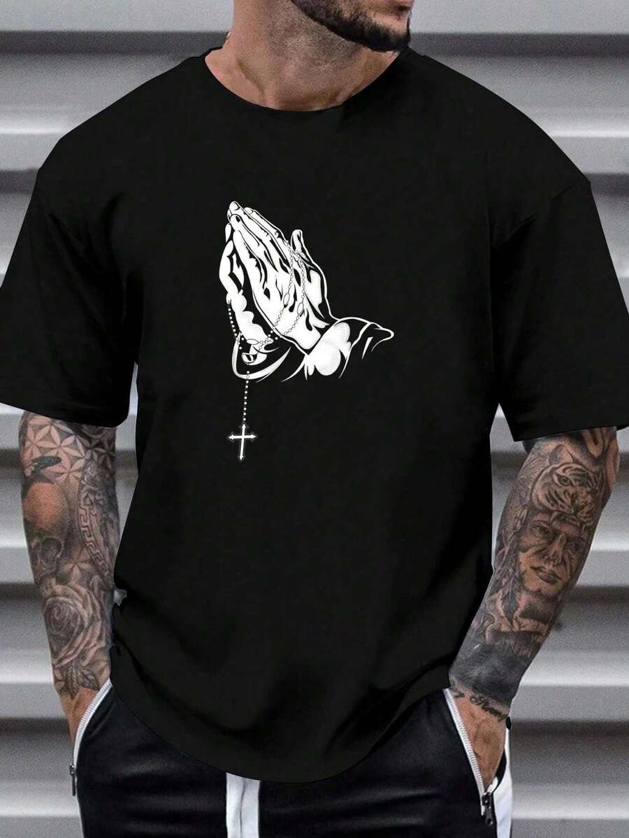 Men T-Shirts - 黑色 - 查看 1