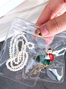 100Pcs Small Transparent PVC Ziplock Bags With Zip Seal And Dustproof Function For Jewelry, Plastic Packaging Self-Sealing Storage Bags For Rings, Earring, And Bracelets - Multicolor - View 8