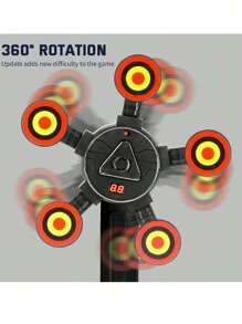Electronic Shooting Target With Scoring System And Single Rotating Wheel, Suitable For Gun Targets Practice - Black - View 3