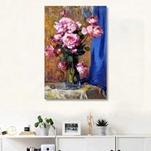 1入組名畫複製,印象派花卉與玫瑰,油畫印象藝術噴漆,壁畫,牆壁裝飾,畫布油畫、噴繪、書房裝飾、飯店裝飾、娛樂場所、兒童房裝飾、客廳裝飾、臥室裝飾、家居裝飾圖片,不附畫框 - 彩色 - 查看 1