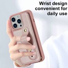 OUKNOEO 时尚斜挎包及仿皮手机壳，兼容 17 Air、16e、15、14、13、12、11 Pro、XS Max、7、8 Plus、XR、SE，Galaxy S25 Edge、S24、S23、S22 Ultra Plus、A13、A14、A15、A16、A35、A36、A53、A54、A55、A56，Z Fold 7、FE、6、5、4 - 藕粉色 - 查看 7