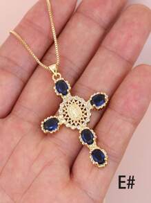 1 Peça Colar com Pingente em Forma de Olho Multicolorido com Microincrustações de CZ, Joias de Cobre Banhadas a Ouro 18K para Mulheres
