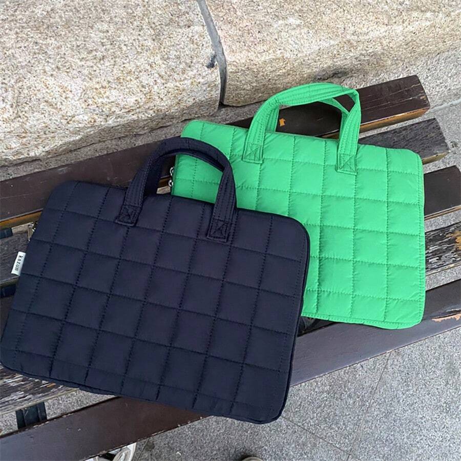 1 szt Styl Ins Minimalistyczny I Z górnej półki Pled Komputer Torba , Jednolity kolor iPada Ochronny Torebka  Odpowiedni Dla Studenci I Gabinet Pracownicy - Czarne - Zobacz 1