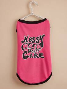 1 狗背心/雪纳瑞和贵宾犬专用背心 - 红色水果图案和绿色英文字母。 - 玫紅色 - 查看 2