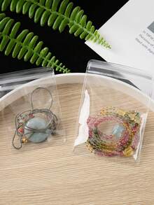 100Pcs Small Transparent PVC Ziplock Bags With Zip Seal And Dustproof Function For Jewelry, Plastic Packaging Self-Sealing Storage Bags For Rings, Earring, And Bracelets - Multicolor - View 5