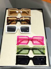 Elegant 6pcs Square Full Frame Unisex Beach Eyeglasses Suitable For Daily Wear And Decoration Beach Accessories For Women Glasses Shades