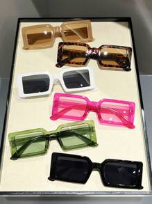 Elegant 6pcs Square Full Frame Unisex Beach Eyeglasses Suitable For Daily Wear And Decoration Beach Accessories For Women Glasses Shades