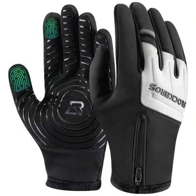  ROCKBROS Cycling Gloves Men Women Touchscreen Winter Gloves Warm Sports Outdoor Windproof Non-Slip Running Gloves For Cycling Skiing Hiking Running MTB Gloves