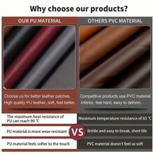 1捲大尺寸皮革修補貼片套件,16 X 54英寸自粘式皮革修補貼片,適用於家具、沙發、汽車座椅、辦公椅、塑膠皮修補組合包(深啡/黑色/白色/乳白色/深灰色) - 彩色 - 查看 9