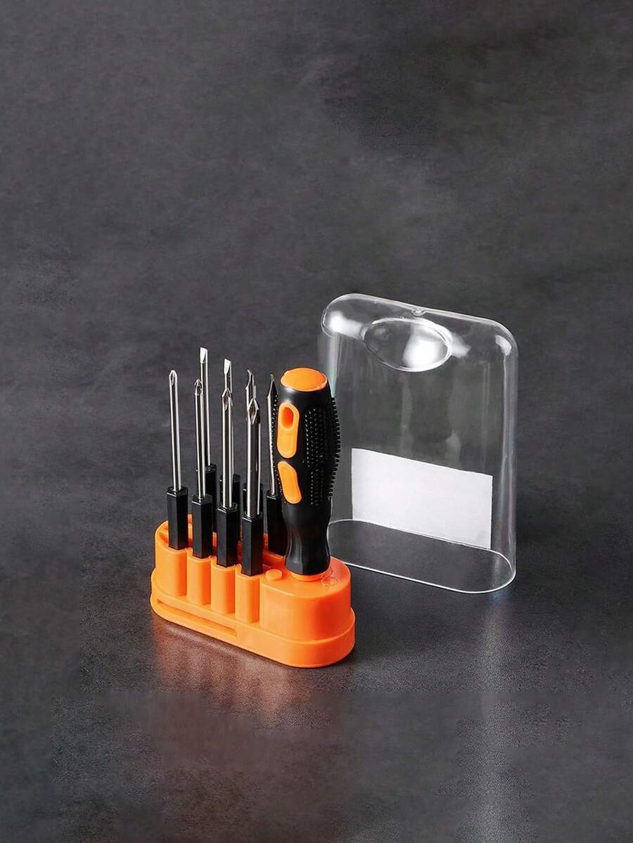 8pcs Set Packaged Screwdriver Repair Tool Kit With Various Heads (Cross, Slotted, Star) - Black - View 1