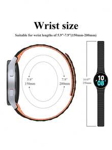 矽膠智能商務手錶帶,適用於galaxy Watch 4/5/5pro/6 45mm/42mm/46mm/40mm/44mm/43mm/47mm,男女時尚運動雙色可調節磁力帶 - 彩色 - 查看 5