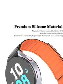 矽膠智能商務手錶帶,適用於galaxy Watch 4/5/5pro/6 45mm/42mm/46mm/40mm/44mm/43mm/47mm,男女時尚運動雙色可調節磁力帶 - 彩色 - 查看 7