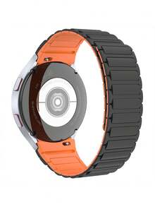 矽膠智能商務手錶帶,適用於galaxy Watch 4/5/5pro/6 45mm/42mm/46mm/40mm/44mm/43mm/47mm,男女時尚運動雙色可調節磁力帶 - 彩色 - 查看 3