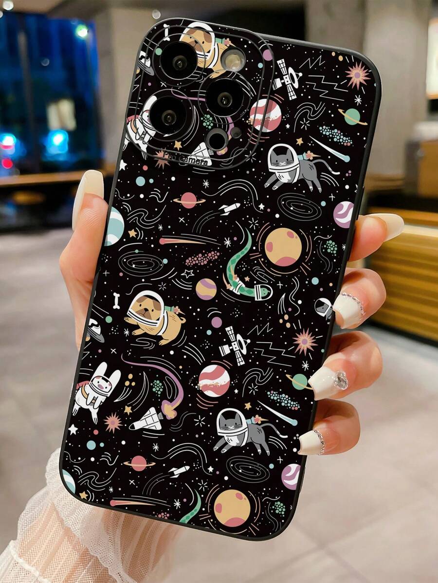 1 Miếng Không gian Mèo & Chó Mô hình Ốp lưng & bao da điện thoại Tương thích với iPhone , Samsung , , , , - màu đen - Xem 1