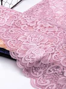 3PCS Lace High Waist Panties Women's Sexy Tummy Control Butt Lift Pattern Transparent Seamless Briefs Lingerie - Multicolor - View 5