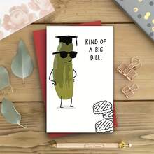 1pc Funny Creative Graduation Card Funny Graduation Card For Her Or For Him, Graduation Pickle, Congratulations Graduation, Good Job, Well Done - Red - View 4