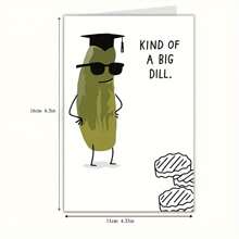 1pc Funny Creative Graduation Card Funny Graduation Card For Her Or For Him, Graduation Pickle, Congratulations Graduation, Good Job, Well Done - Red - View 2