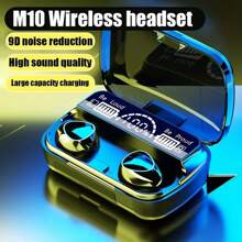 AXNEN Novos Fones De Ouvido M10 Tws, Fone De Ouvido Sem Fio Estéreo Com Microfone, Fone De Ouvido Sem Fio À Prova D'água Para Esportes