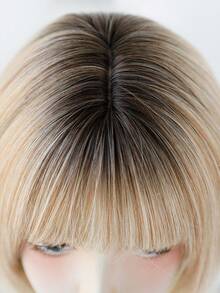 7JHH WIGS Tóc giả ngắn màu vàng kim 12 inch của 7JHHWIGS, có mái, điểm xuyết những lọn tóc trắng và chân tóc tối màu, trông tự nhiên và chân thực, phù hợp cho cả sử dụng hàng ngày và dự tiệc. - Ombre - Xem 6