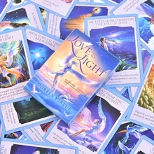 Love Light Divine Guidance Oracle, Mini Cards (With QR Code PDF-Guidebook) Connect With God's Infinite Love & Light, Give You A Topic Of Spiritual Contemplation To Inspire You, Gaming Gift Family Party Table Board Game,Game Solitaire  Card Game - Blue - View 1