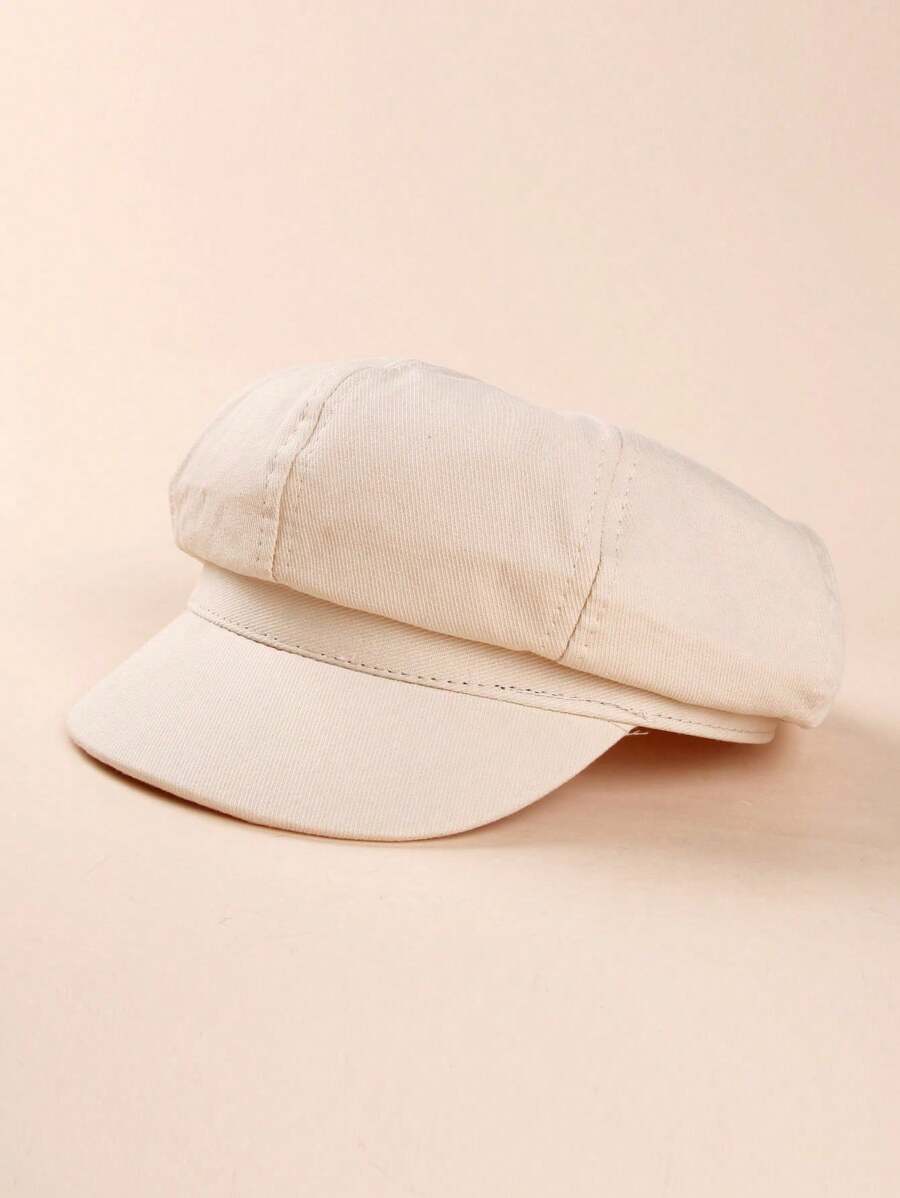 1 Pieza Gorra De Boina unicolor Para Niños, Unisex - Beis - Ver 1