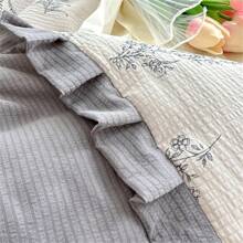 1pc Summer Quilt, Wrinkle Series With Fresh Floral Print, Home Bedding Comforter For Summer And Air-Conditioned Room - Multicolor - View 5