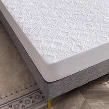 1PC Quilted Fitted Mattress Pad - Elastic Fitted Mattress Protector - Mattress Cover Stretches Up To 12 Inches Deep - Machine Washable Mattress Topper - White - View 3